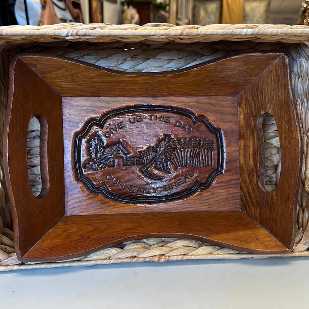Vintage Wooden Bread Basket